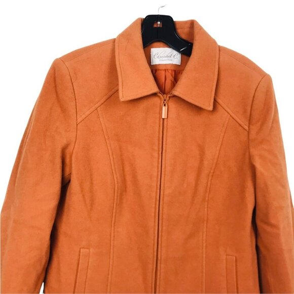 Minimalist Neutral Conrad C Camel Wool Zip Up Lined Jacket Women Size M - Picture 3 of 16